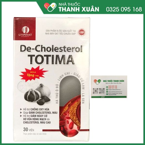 De-Cholesterol TOTIMA hỗ trợ chống oxy hóa, giúp giảm cholesterol máu